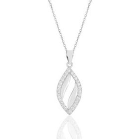 Söğütlü Silver SGTL11610SET Gümüş Rodyumlu Zirkon Taşlı Mekik Kolye Ve Kupe Ikili Set
