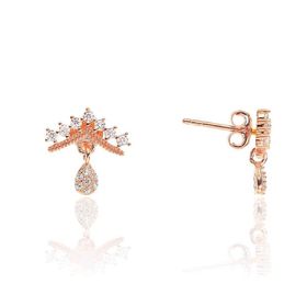 Söğütlü Silver SGTL11611KUPE Gümüş Rodyumlu Zirkon Taşlı Kar Tanesi Küpe