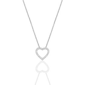 Söğütlü Silver SGTL11613KOLYE Gümüş Rodyumlu Zirkon Taşlı Kalp Kolye