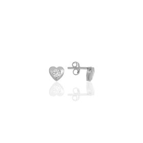 Söğütlü Silver SGTL11613KUPE Gümüş Rodyumlu Zirkon Taşlı Kalp Küpe