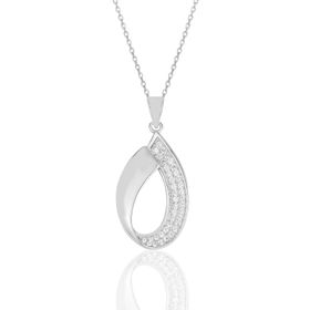 Söğütlü Silver SGTL11616KOLYE Gümüş Rodyumlu Zirkon Taşlı Damla Kolye