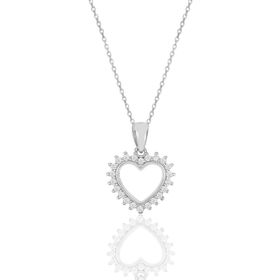 Söğütlü Silver SGTL11617KOLYE Gümüş Rodyumlu Zirkon Taşlı Kalp Kolye