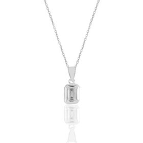 Söğütlü Silver SGTL11619BAGET Gümüş Rodyumlu Baget Kesim Zirkon Taşlı Kolye