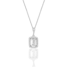 Söğütlü Silver SGTL11619BAGET Gümüş Rodyumlu Baget Kesim Zirkon Taşlı Kolye