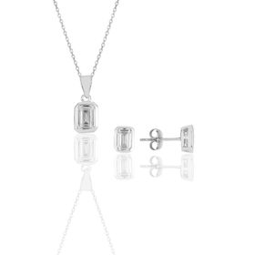 Söğütlü Silver SGTL11619BAGET Gümüş Rodyumlu Baget Kesim Zirkon Taşlı Kolye