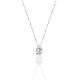 Söğütlü Silver SGTL11619DAMLA Gümüş Rodyumlu Damla Kesim Zirkon Taşlı Kolye
