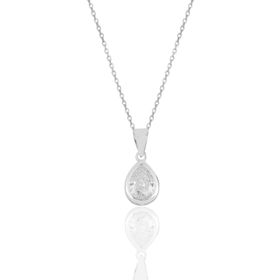 Söğütlü Silver SGTL11619DAMLA Gümüş Rodyumlu Damla Kesim Zirkon Taşlı Kolye