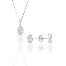 Söğütlü Silver SGTL11619DAMLA Gümüş Rodyumlu Damla Kesim Zirkon Taşlı Kolye