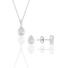 Söğütlü Silver SGTL11619DAMLA Gümüş Rodyumlu Damla Kesim Zirkon Taşlı Kolye