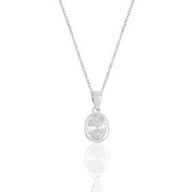Söğütlü Silver SGTL11619OVAL Gümüş Rodyumlu Oval Kesim Zirkon Taşlı Kolye