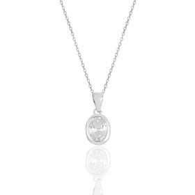 Söğütlü Silver SGTL11619OVAL Gümüş Rodyumlu Oval Kesim Zirkon Taşlı Kolye