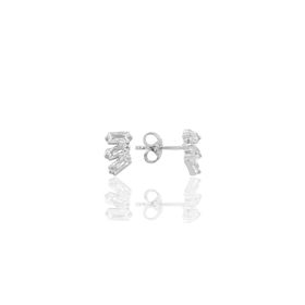 Söğütlü Silver SGTL11620BAGET Gümüş Rodyumlu Baget Kesim Zirkon Taşlı Küpe