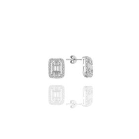 Söğütlü Silver SGTL11620BAGET Gümüş Rodyumlu Baget Kesim Zirkon Taşlı Küpe
