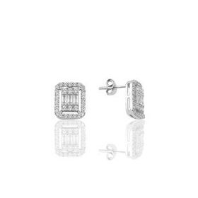 Söğütlü Silver SGTL11620BAGET Gümüş Rodyumlu Baget Kesim Zirkon Taşlı Küpe