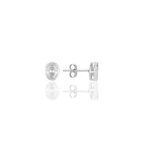 Söğütlü Silver SGTL11620OVAL Rodyumlu Oval Kesim Zirkon Taşlı Gümüş Küpe