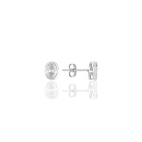 Söğütlü Silver SGTL11620OVAL Rodyumlu Oval Kesim Zirkon Taşlı Gümüş Küpe