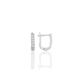 Söğütlü Silver SGTL11633 Gümüş Rodyumlu Zirkon Sıra Taşlı J Küpe