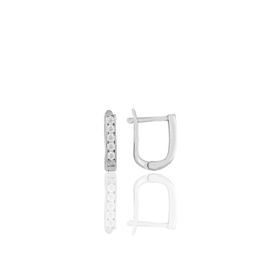Söğütlü Silver SGTL11633 Gümüş Rodyumlu Zirkon Sıra Taşlı J Küpe