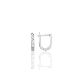 Söğütlü Silver SGTL11633 Gümüş Rodyumlu Zirkon Sıra Taşlı J Küpe