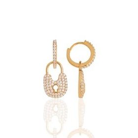 Söğütlü Silver SGTL11642 Rose Zirkon Taşlı Kilit ve Anahtar Kombin Gümüş Küpe