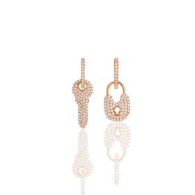 Söğütlü Silver SGTL11642 Rose Zirkon Taşlı Kilit ve Anahtar Kombin Gümüş Küpe