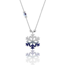 Söğütlü Silver SGTL11662 Gümüş Rose Zirkon Taşlı Nazar Boncuklu Kar Tanesi Kolye