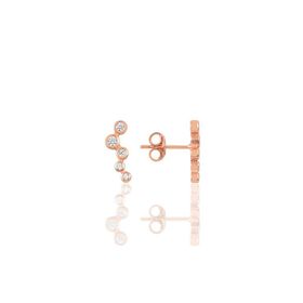 Söğütlü Silver SGTL11679 Gümüş Rose Zirkon Taşlı Yaprak Küpe