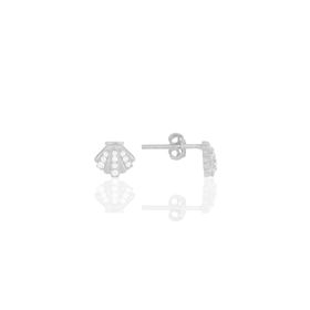 Söğütlü Silver SGTL11713 Gümüş Rodyumlu Zirkon Taşlı Midye Küpe