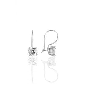 Söğütlü Silver SGTL11719 Gümüş Rodyumlu Çengelli 6 Mm Zirkon Tek Taş Küpe
