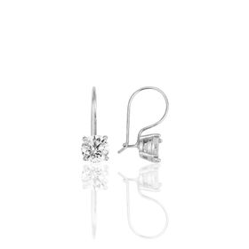 Söğütlü Silver SGTL11719 Gümüş Rodyumlu Çengelli 6 Mm Zirkon Tek Taş Küpe