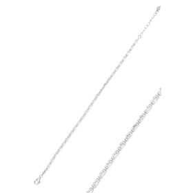 Söğütlü Silver SGTL11729 Gümüş Rodyumlu Zirkon Baget Taşlı Su Yolu Bileklik