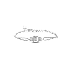 Söğütlü Silver SGTL11735 Gümüş Beyaz Altın Rodyumlu Baget Taşlı Bilezik