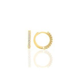 Söğütlü Silver SGTL11736 Altın Yaldızlı Zirkon Taşlı 9 mm Halka Tragus Piercing Helix Gümüş Kıkırdak Küpesi