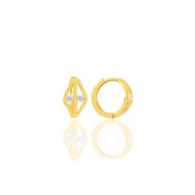 Söğütlü Silver SGTL11736 Altın Yaldızlı Zirkon Taşlı 9 mm Halka Tragus Piercing Helix Gümüş Kıkırdak Küpesi