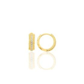 Söğütlü Silver SGTL11736 Altın Yaldızlı Zirkon Taşlı 9 mm Halka Tragus Piercing Helix Gümüş Kıkırdak Küpesi