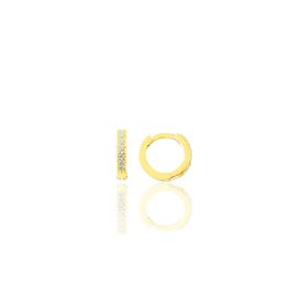Söğütlü Silver SGTL11736 Altın Yaldızlı Zirkon Taşlı 9 mm Halka Tragus Piercing Helix Gümüş Kıkırdak Küpesi