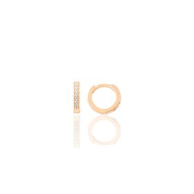 Söğütlü Silver SGTL11736 Rose Zirkon Taşlı 9 mm Halka Küpe Tragus Piercing Helix Gümüş Kıkırdak Küpesi