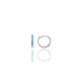 Söğütlü Silver SGTL11737 Rodyumlu Turkuaz Taşlı 9 mm Halka Küpe Tragus Piercing Helix Kıkırdak Gümüş Küpe