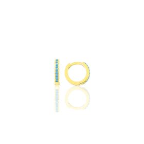 Söğütlü Silver SGTL11739 Altın Yaldızlı Turkuaz Taşlı 10 mm Halka Tragus Piercing Helix Kıkırdak Gümüş Küpe