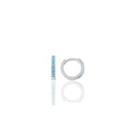 Söğütlü Silver SGTL11739 Rodyumlu Turkuaz Taşlı 10 mm Halka Tragus Piercing Helix Kıkırdak Gümüş Küpe
