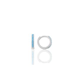 Söğütlü Silver SGTL11739 Rodyumlu Turkuaz Taşlı 10 mm Halka Tragus Piercing Helix Kıkırdak Gümüş Küpe