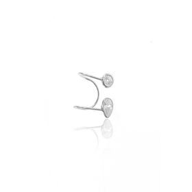 Söğütlü Silver SGTL11758 Gümüş Rodyumlu Zirkon Taşlı Damla Kıkırdak Küpe