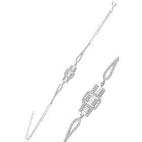 Söğütlü Silver SGTL11760 Gümüş Rodyumlu Zirkon Baget Taşlı Bileklik