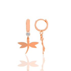 Söğütlü Silver SGTL11769 Rose Zirkon Taşlı Yusufçuk Şans Gümüş Küpe