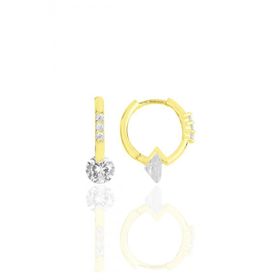 Söğütlü Silver SGTL11848 Gümüş Altın Yaldızlı Zirkon Taşlı Tasarım Halka Küpe