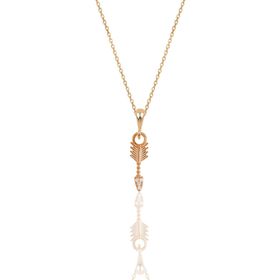 Söğütlü Silver SGTL11876 Gümüş Rose Zirkon Taşlı Ok Kolye