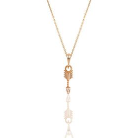 Söğütlü Silver SGTL11876 Gümüş Rose Zirkon Taşlı Ok Kolye