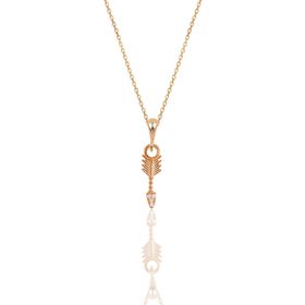 Söğütlü Silver SGTL11876 Gümüş Rose Zirkon Taşlı Ok Kolye