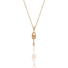Söğütlü Silver SGTL11876 Gümüş Rose Zirkon Taşlı Ok Kolye