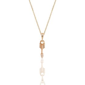 Söğütlü Silver SGTL11876 Gümüş Rose Zirkon Taşlı Ok Kolye